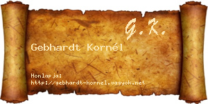 Gebhardt Kornél névjegykártya