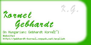 kornel gebhardt business card
